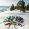 Groupe d'enfants de la colo Neige et Soleil en journee ski alpin