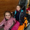 Descente en luge sur rail en hiver