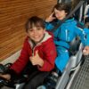 Luge sur rail en hiver
